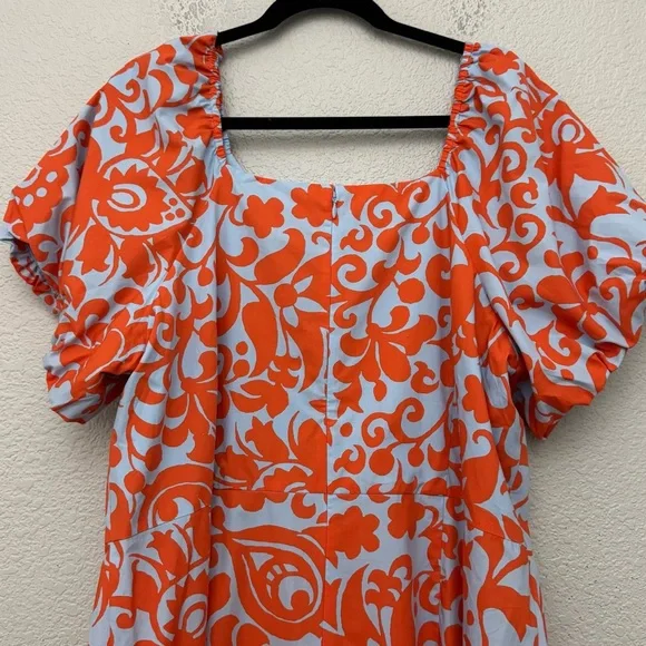 Talbots Puff Sleeve Poplin Dress Floral Print Size 18W NWT - Picture 9 of 13